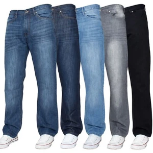 Mens Regular Fit Jeans Straight Leg Denim Trouser Pants Big Tall All Waist Sizes - Picture 1 of 41