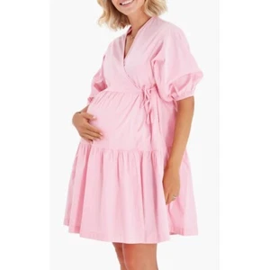 New Accouchée Maternity Size L/XL Tie Waist A-Line Maternity/Nursing Wrap Dress - Picture 1 of 13