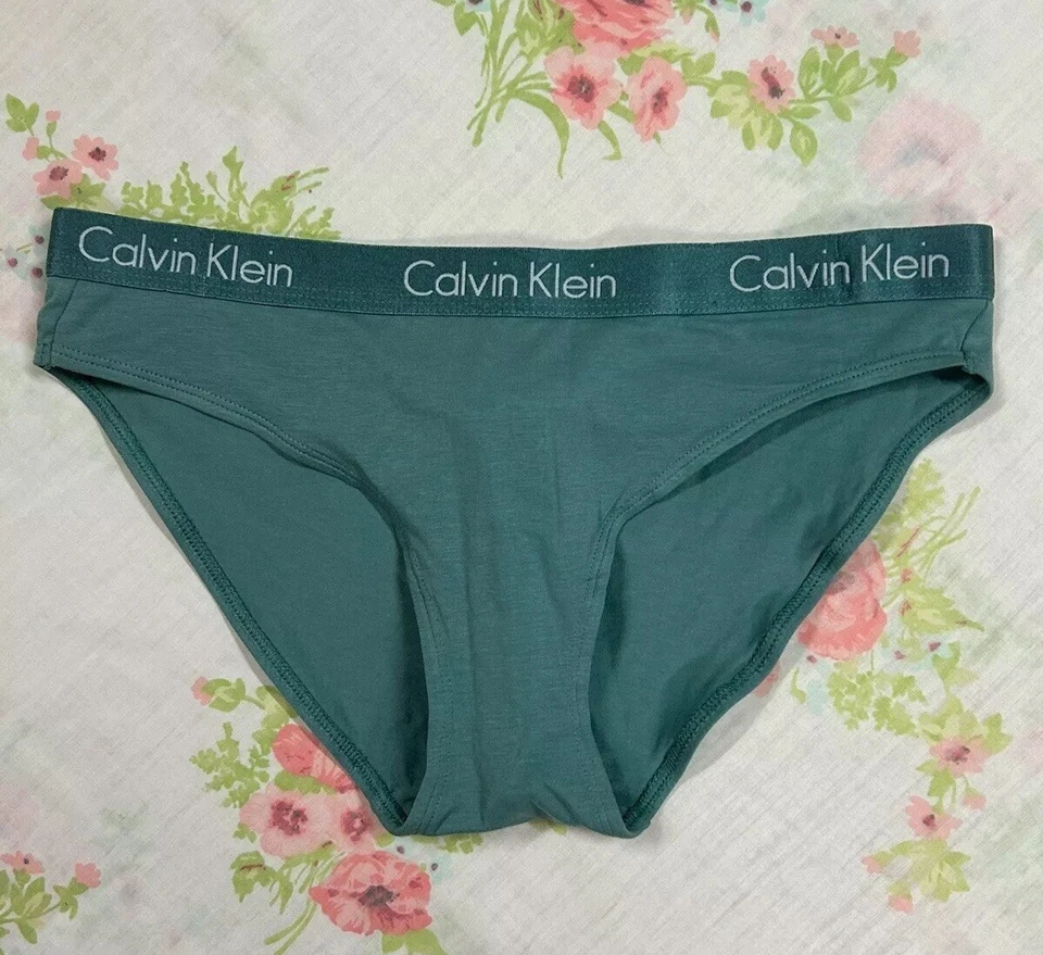 Woman's Calvin Klain Brand Logo Waistband Bikini Brief Cotton Panties Sz M - Image 1 of 4
