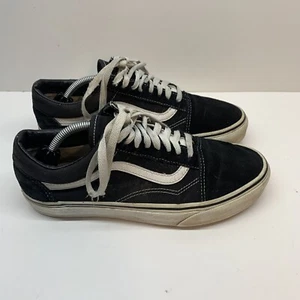 Vans Off The Wall Old Skool Men's Size 7.5 Women’s 9 Black White Canvas Suede - Picture 1 of 8