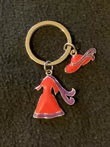 Red Hat Society Keyring Keychain Red Hat & Red Dress Charms - Picture 1 of 7