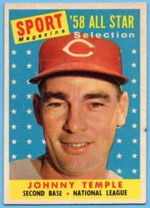 1958 Topps #478 Johnny Temple EX-EXMINT MARKED All-Star Cincinnati Reds A6975 - Bild 1 von 2