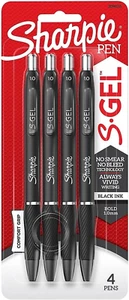 Sharpie S-Gel, Gel Pens, Ultra Fine Point (0.38mm), Black, 4 Count - Picture 1 of 6