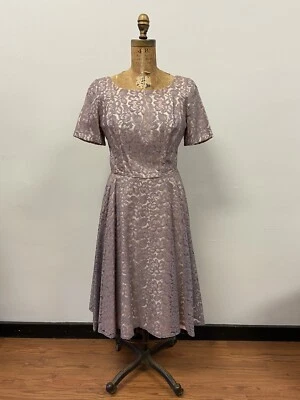So Sweet!  Vintage 1950s PETTY HITE Lavender Pink Lace Cocktail Dress - Image 1 of 4