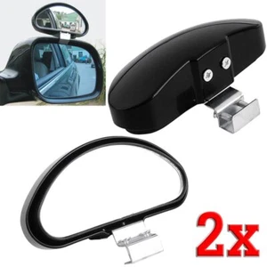 2x Convex Clip On Half Oval Rear View Conter Blind Spot Angle Auxiliary Mirrors - Foto 1 di 10