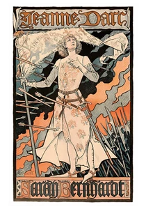 EUGÈNE GRASSET JEANNE D'ARC AVEC SARAH BERNARDT TIRAGE DESSIN DE 1890 FORMAT A4 - Picture 1 of 1