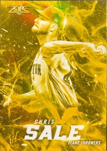 2017 Topps Fire Chris Sale Gold Minted Flamethrowers FT-7 Red Sox