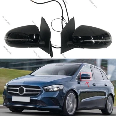 Car Side Door Mirror Pair for Mercedes Benz B class W247 B180 B200 B250 2020-22 - Image 1 of 4