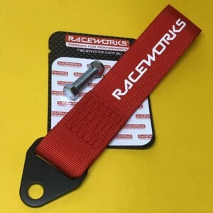 Red 250 mm tow recovery strap CAMS race compliant Raceworks VPR-021RD - Bild 1 von 3