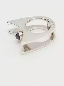 H Gabriel Sterling & Labradorite Modernist Split Level Cocktail Ring Circa 1980s - Picture 1 of 10