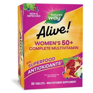 Nature's Way Alive! WOMEN'S 50+ COMPLETE MULTIVITAMIN SUPPLEMENT 50 Tablets - Picture 1 of 8