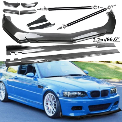 Carbon Fiber Front Bumper Lip Spoiler Side Skirt Body Kits For BMW 3 Series E46 Foto 1 de 4