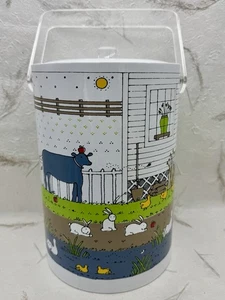 Secchiello ghiaccio vintage MCM retrò vinile manico lucite casale campagna grande 3 qt anni 70/80 - Foto 1 di 15