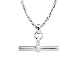 Collana T Bar in Argento Sterling 925 da Donna | Ciondolo T-Bar con Curb Link N... - Foto 1 di 6