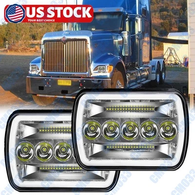 DOT Pair 7x6" LED Headlights H6054 for International Harvester TerraStar 2010-16 - Image 1 of 4
