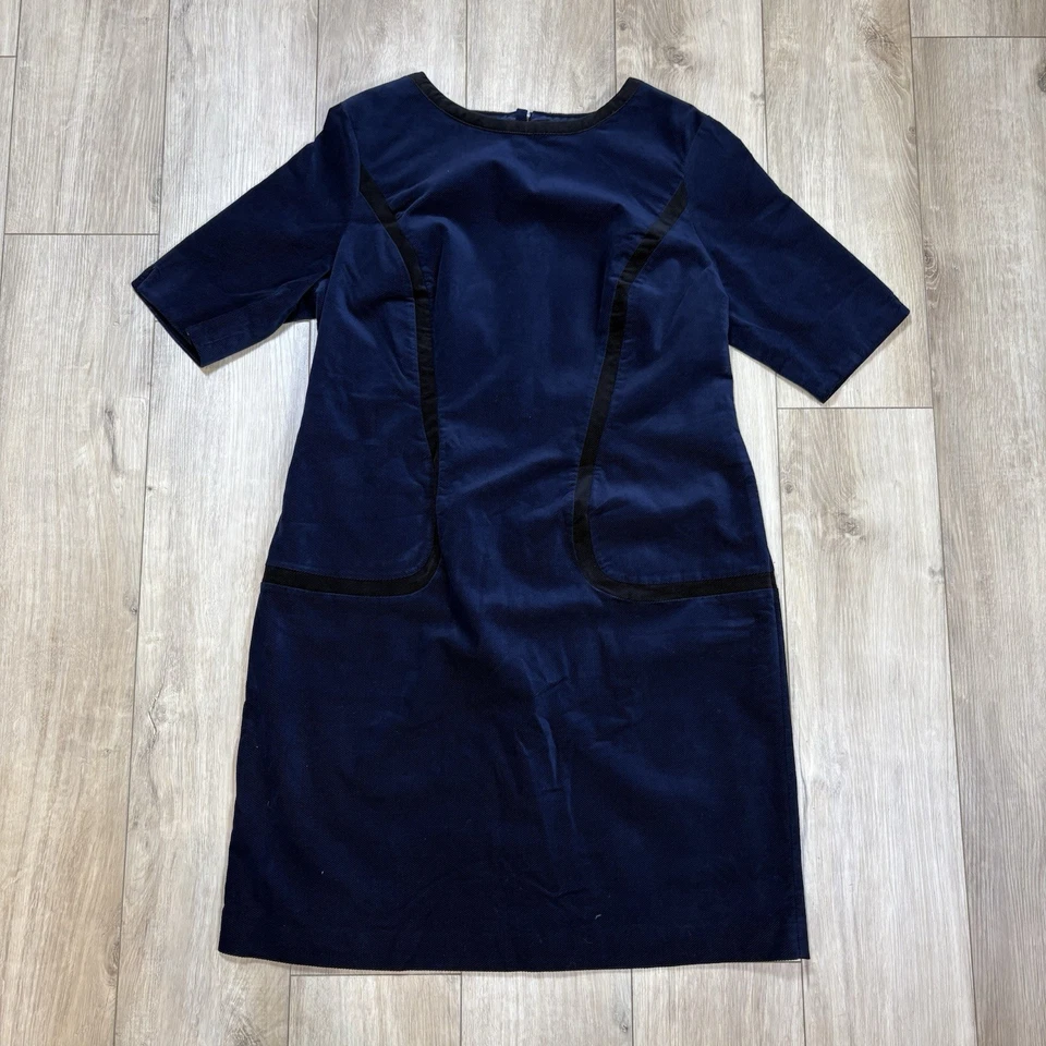 Boden Womens Size 14L Navy Blue Corduroy Thelma Illusion Dress Short Sleeve - Image 1 of 4
