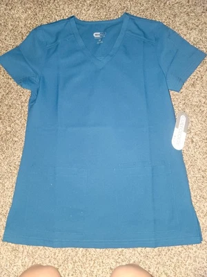 Cureology KOI Womens Scrub Top Xsmall Caribbean Blue NEW - Image 1 of 4