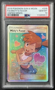 MISTY'S FAVOR PSA 10 2019 POKEMON SUN & MOON UNIFIED MINDS #235/236 FULL ATT FA - Picture 1 of 2
