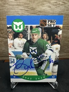 1990-91 Pro Set Brad Shaw Hartford Whalers #110 In-Person ON-CARD AUTO - Picture 1 of 2