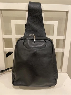 Bolso Mochila Bandolera Lamarthe Cuero Negro Hecho en Italia Foto 1 de 4