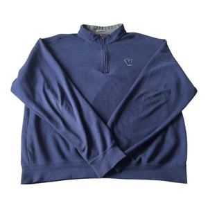 Pullover Villanova Wildcats x Peter Millar para hombre 1/4 cremallera rendimiento azul marino • L - Imagen 1 de 7