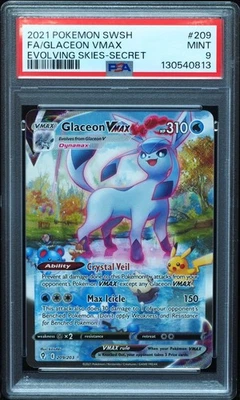 Glaceon VMAX 209 PSA 9 Mint Pokemon Card New Cert - Image 1 of 3