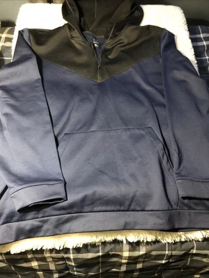Men’s ID Ideology 1/4 Zip  Hoodie Sweatshirt Blue/Black XXL. Pre-Owned. - Image 1 of 4