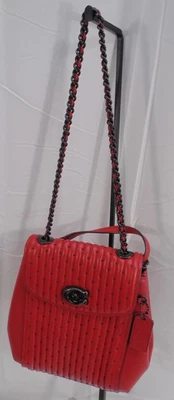 Новый тренер восстановленный Parker трансформируемый рюкзак 16 w/квилтинг и заклепки сумка красный - Изображение 1 из 4