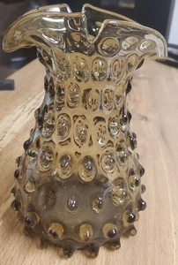 Amber Bubble Glass Pitcher Vase Planter raised bubble detailing Italy - Picture 1 of 6