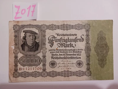 Z017 Old Germany banknote 50.000 mark 1922 Circulated - Image 1 of 2