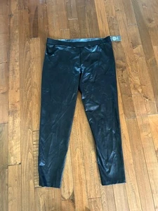 Neu Vince Camuto schwarze Leggings Damen Gr. XL Kunstleder High Rise - Bild 1 von 5