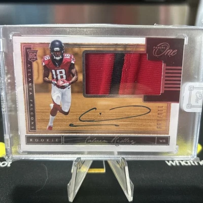Panini One 2018 - parche de novato autógrafo Calvin Ridley/199 #15 (RC) (RPA) Foto 1 de 4