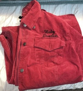 Chaqueta Harley Davidson roja vintage de pana acolchada para mujer 3W ver fotos para tallas - Imagen 1 de 12