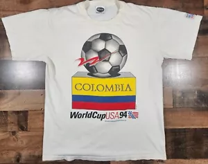 Vintage 90s Columbia Soccer Shirt Mens Large White World Cup USA 1994 - Bild 1 von 15