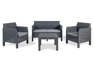 4-Sitzer Lounge Matilde mit Sitzkissen Sitzgruppe Gartengarnitur Gartenmöbel - Bild 1 von 4