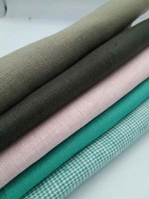 Remnant Scrap Bag 5 Pieces 100% Irish linen Crafting Fabric QF50 Winter - Image 1 of 4