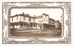 Real Photo Postcard Sullivan Ohio Main Street Sprinkle Inn Coke  PM 1913   F8 - Picture 1 of 2