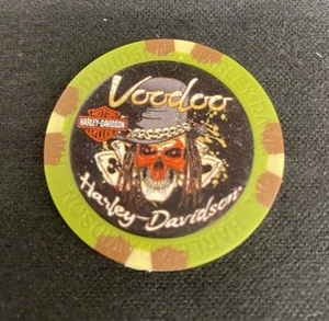New Orleans, Louisiana Voodoo Harley Davidson Poker Chip / Camo Green  - Picture 1 of 3
