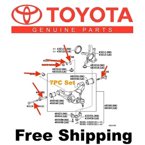 Front Lower Camber Adjusting Bolts Driver LH 2008-2022 Toyota Sequoia L OEM 7PC - Picture 1 of 2