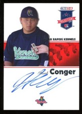 2008 Cedar Rapids Kernels HANK CONGER Signed Card autograph AUTO ANGELS