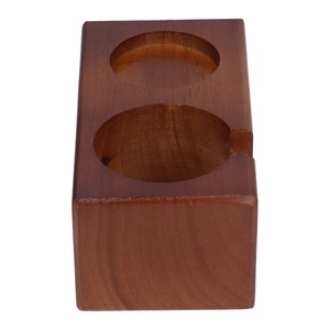 (Brown Two-Hole Wooden Base-Built-in)Coffee Tamper Holder Coffee Tamper Bracket