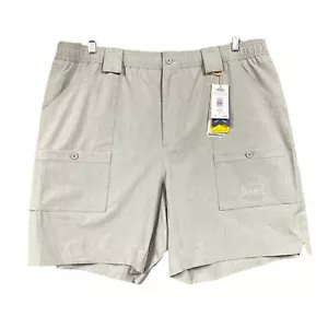 NEW Aftco Shorts Mens Size 42 Gray Elastic Waist Stretch Cargo Fishing Outdoors - Picture 1 of 8