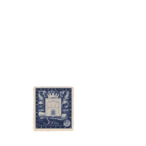 Sello Croacia Sc B028 1943 Segunda Guerra Mundial 3er Reich NDH Armas de Zagreb Rey Bela MH Foto 1 de 2