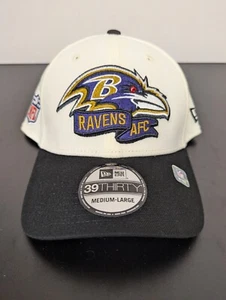 Baltimore Ravens AFC New Era 39thirty NFL Football Black White Flex Hat Cap M/L - Picture 1 of 5