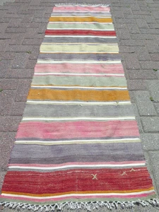 Hallway Kilim Rug Runner, Stairs Rugs, Boho Long Area Rug Carpet Runner 24"x77" - Bild 1 von 14