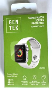 Paquete de 3 protectores de pantalla de reloj inteligente de vidrio templado para 42 mm 44 mm 45 mm - Imagen 1 de 2