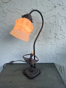 Mid-Century Cast-Metal/Glass Dancing Girl Table Lamp. - Picture 1 of 9