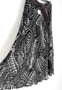 NY Collection Women’s Plus Sz 2X Chiffon Maxi Skirt In Onyx Ray Beam - Picture 1 of 3
