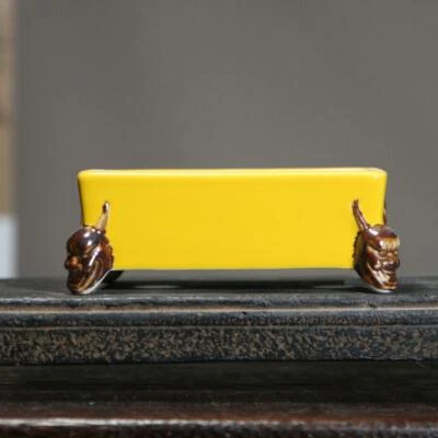 Maceta de arcilla púrpura bonsái de cerámica japonesa decoración de escritorio - Foto 1 de 4