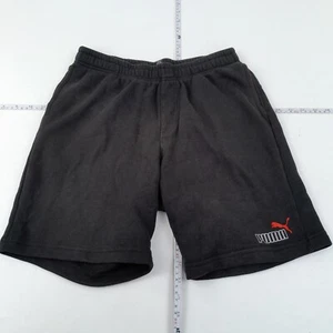 PUMA Shorts 15-16 Years Black Youth Elastic Waist Pockets Sweatpants Bottoms - Picture 1 of 12